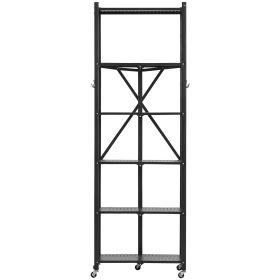 VEVOR 6-Tier Foldable Storage Shelf with Wheels 24 x 12 x 72-inch Metal Shelving