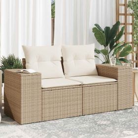 Garden Sofa Beige Poly Rattan Large Modular Garden Sofa