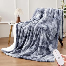 Electric Heated Throw Blanket 50''x60'' - Soft Thick Faux Fur Heating Blanket with 5 Heat Levels & Auto-Off 3 Hrs
