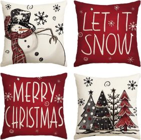 colorlife Merry Christmas Snowman Let It Snow Throw Pillow Covers