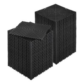Interlocking Drainage Mat, 12' x 12' Modular Interlocking Cushion, 55 Pcs Splicing Drainage Mats, Non-Slip Black PP Drainage Floor Tile and Showe