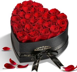 27 Preserved Flowers Rose Birthday Gifts for Women Her Mom Wife Girlfriend Grandma on Valentines Mothers Day Christmas Anniversary Romantic(Vivid