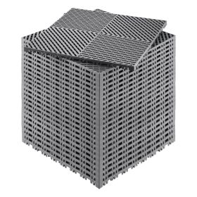 VEVOR Interlocking Drainage Mat, 15.7'x15.7' Modular Cushion Durable PP Material, 24 Pcs Splicing Drainage Mats