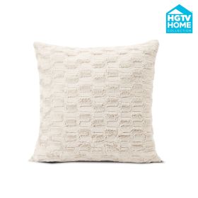 HGTV Art Deco Brushed Faux Fur Pillow Snowbound 26 x 26 inches