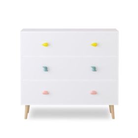 Kids 3 Drawer Dresser, Baby Nightstand for Bedroom, Storage Cabinet for Toddler Child for Living Room, Toddler Room, Nursery, Closet