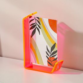 4x6 Inch Colorful Acrylic Photo Frame Box Creative Picture Holder Stylish Gradient Color Collage Frame (Option: Fluorescent yellow-4x6 Inch)
