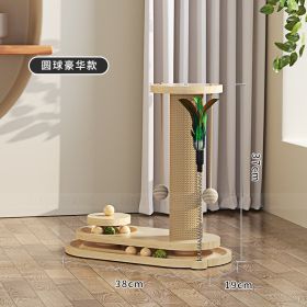 Solid Wood Cat Turntable Scratching Column Stick scratching Board Durable Toy Sisal Climbing Frame (Type: Elliptical turntable)