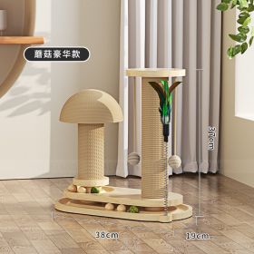 Solid Wood Cat Turntable Scratching Column Stick scratching Board Durable Toy Sisal Climbing Frame (Type: Elliptical mushroom turntable)