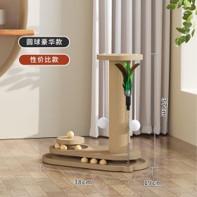 Solid Wood Cat Turntable Scratching Column Stick scratching Board Durable Toy Sisal Climbing Frame (Type: High-density board elliptical turntable)