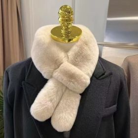 Women's Rex Rabbit Scarf Womens Fur Collar Scarf, Faux Fur Scarves for Women, Neck Shrug for Spring Fall Winter Super Soft Cozy (Color: light brown, size: 75*8cm)