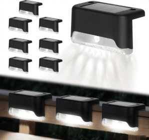 32/16 PCS Decorative Light Solar Energy Waterproof and Dustproof Light Source Sensing Suitable for Shopping Malls Guardrails Decks Stairs Gardens (Color: White light 8PCS)