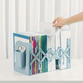 Student-Centric Adjustable Shelf - Durable 2-Section Bookcase with Flexible Configuration Options (Color: Blue)